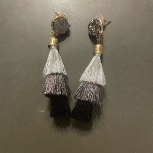 Tassel and druzy earrings